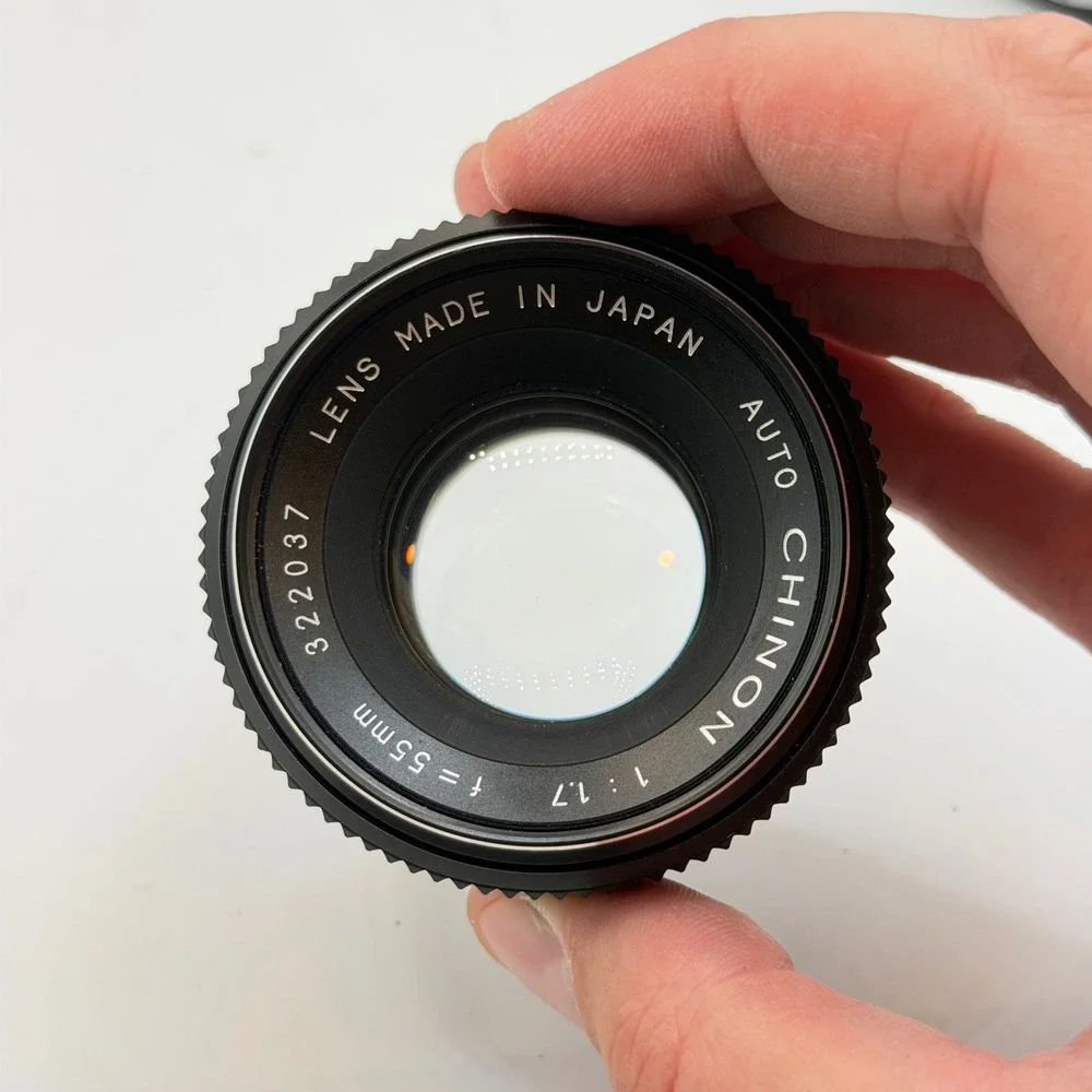 Chinon CX 35mm SLR Film Camera with Auto Chinon 55mm f1.7 Lens Black Japan